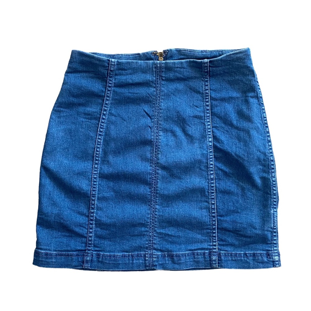 Free People Modern Femme Mini Denim Skirt Size 8 - Picture 3 of 5